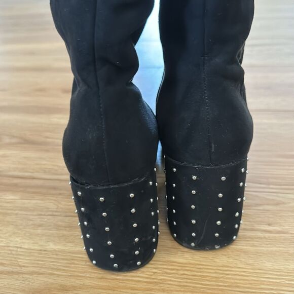 Black Suede Knee-High Boots - Picture 6 of 11